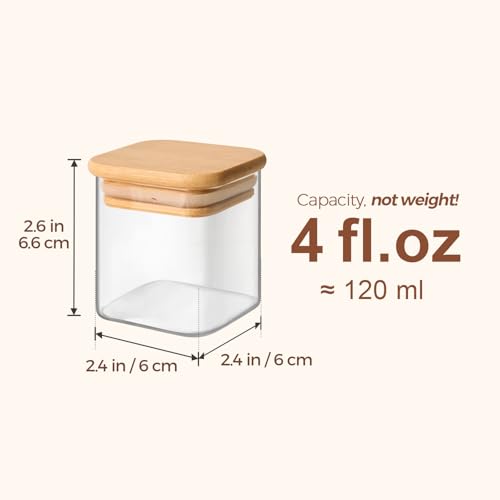 12-Piece Glass Spice Jar Set with Bamboo Lids
