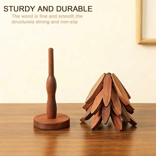 5-Piece Foldable Bamboo Trivet Set