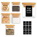 12-Piece Glass Spice Jar Set with Bamboo Lids