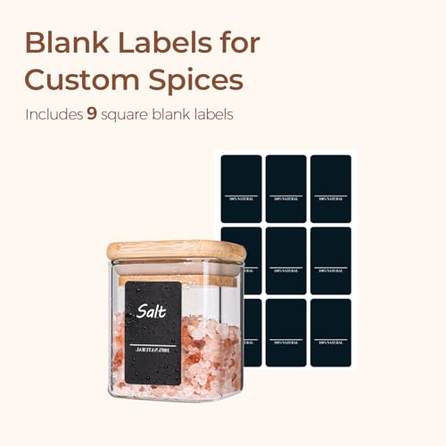 12-Piece Glass Spice Jar Set with Bamboo Lids