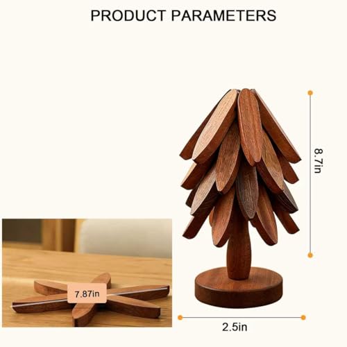 5-Piece Foldable Bamboo Trivet Set