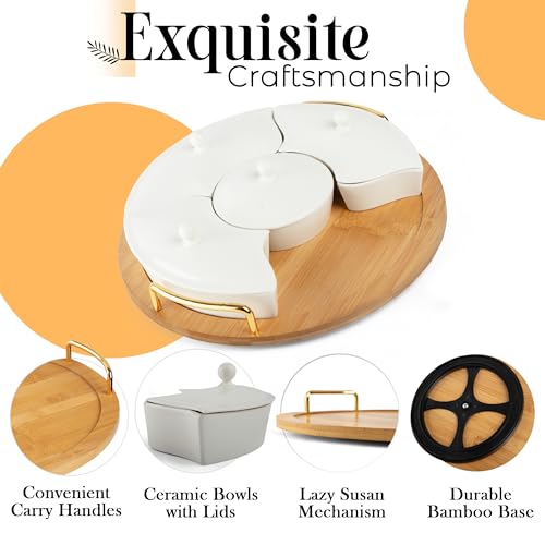 Chip & Dip Serving Tray with Lazy Susan