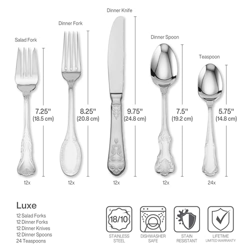 77-Piece Stainless Steel Flatware Set for 12