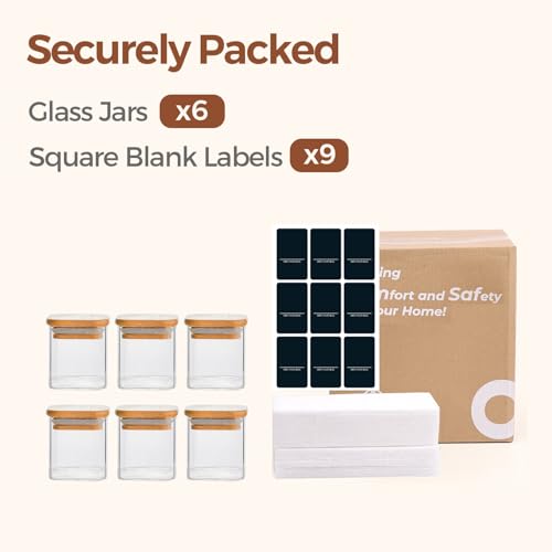 12-Piece Glass Spice Jar Set with Bamboo Lids