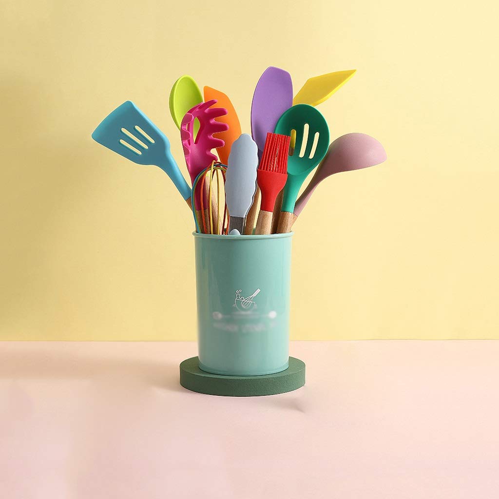 15-Piece Silicone Kitchen Utensil Set with Holder