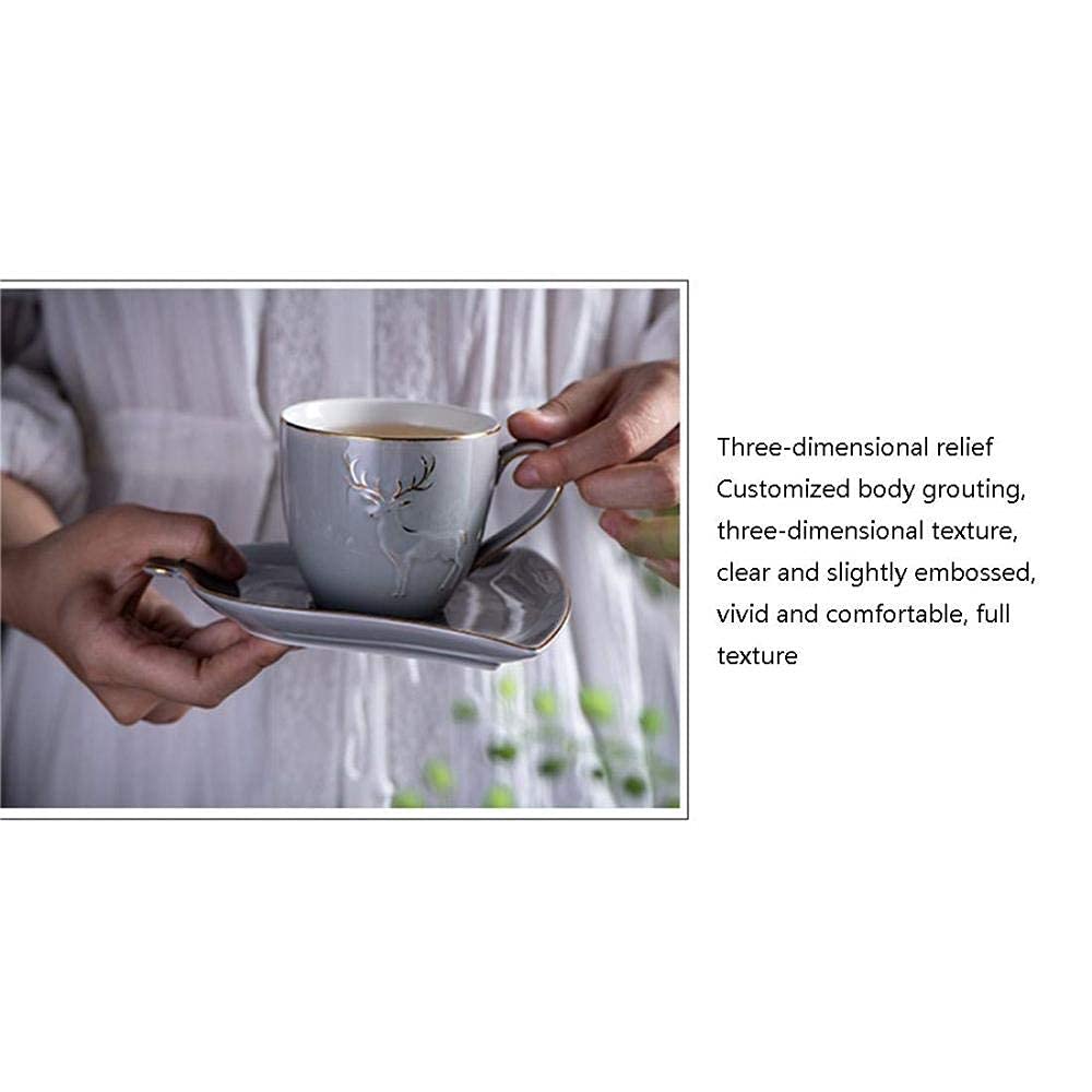 Porcelain Coffee Cup & Saucer Set for 4