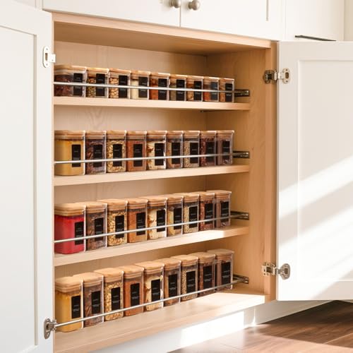 12-Piece Glass Spice Jar Set with Bamboo Lids