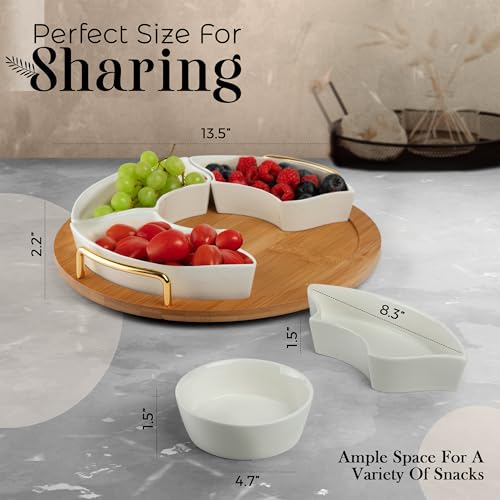 Chip & Dip Serving Tray with Lazy Susan