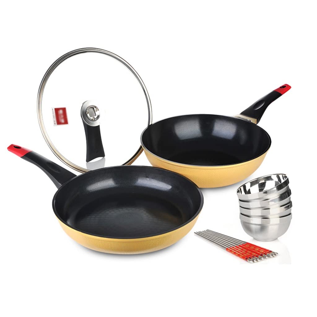 Ceramic Non-stick Cookware Set Pot Utensils Fume-free Combination Kitchen Cooking