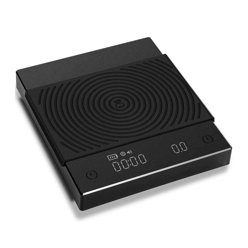 Black Basic+ Electronic Coffee Scale Built-in Auto Timer Digital Espresso Smart Kitchen 2kg