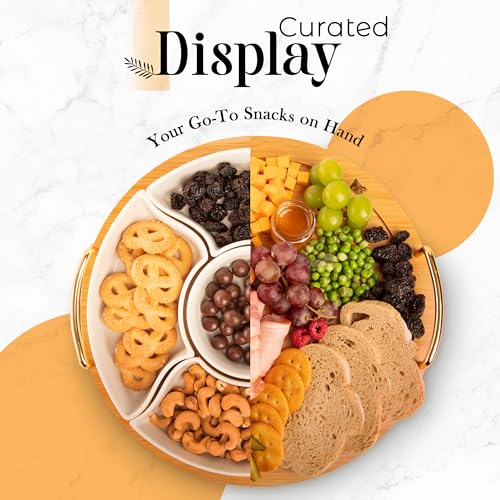 Chip & Dip Serving Tray with Lazy Susan