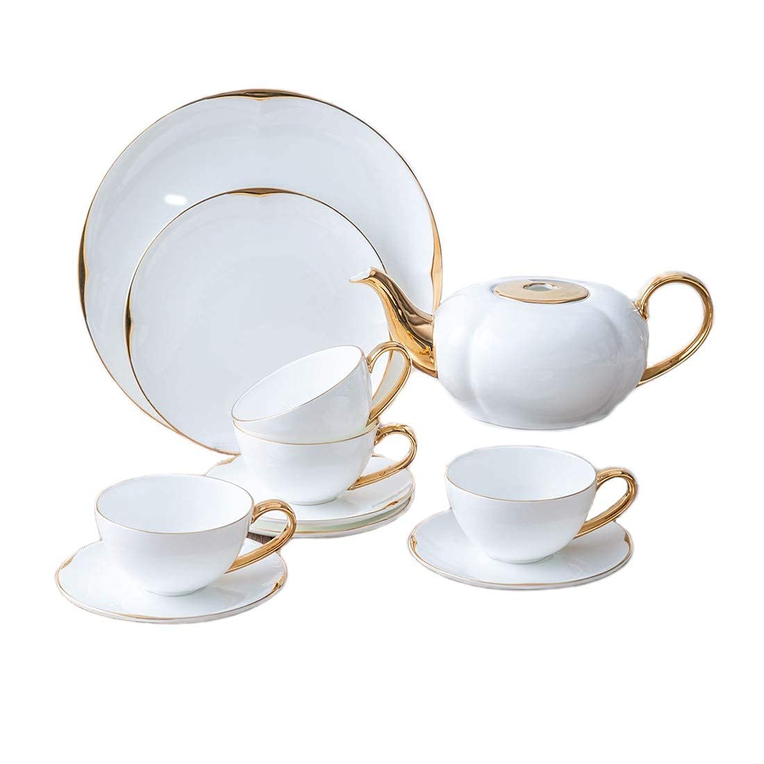 9-Piece Porcelain Coffee Cup & Saucer Set