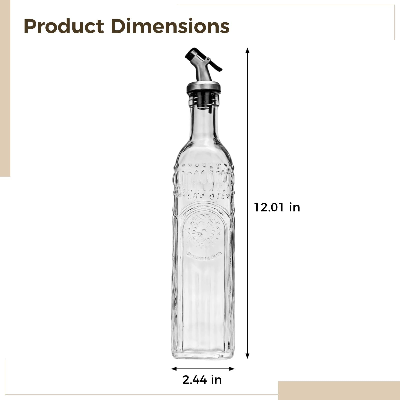 4-Piece Glass Olive Oil Dispenser Set (500ml)