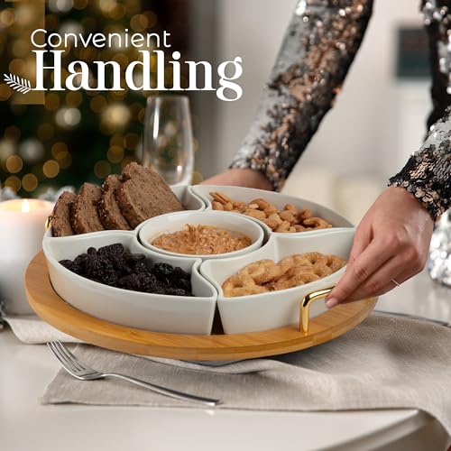 Chip & Dip Serving Tray with Lazy Susan
