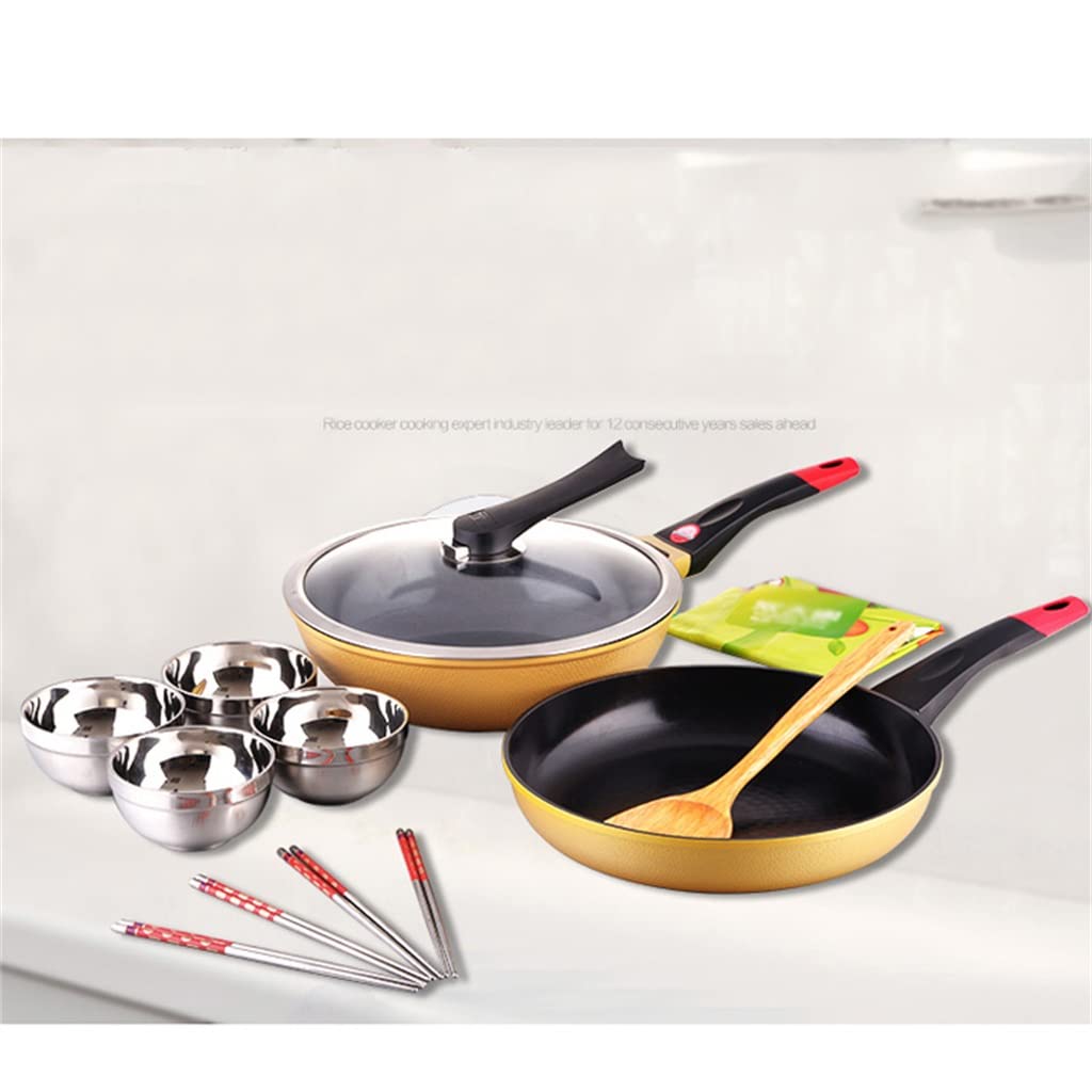 Ceramic Non-stick Cookware Set Pot Utensils Fume-free Combination Kitchen Cooking