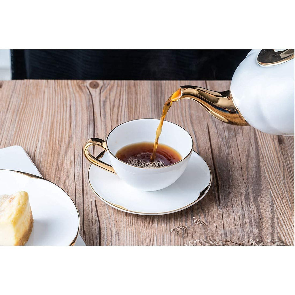 9-Piece Porcelain Coffee Cup & Saucer Set