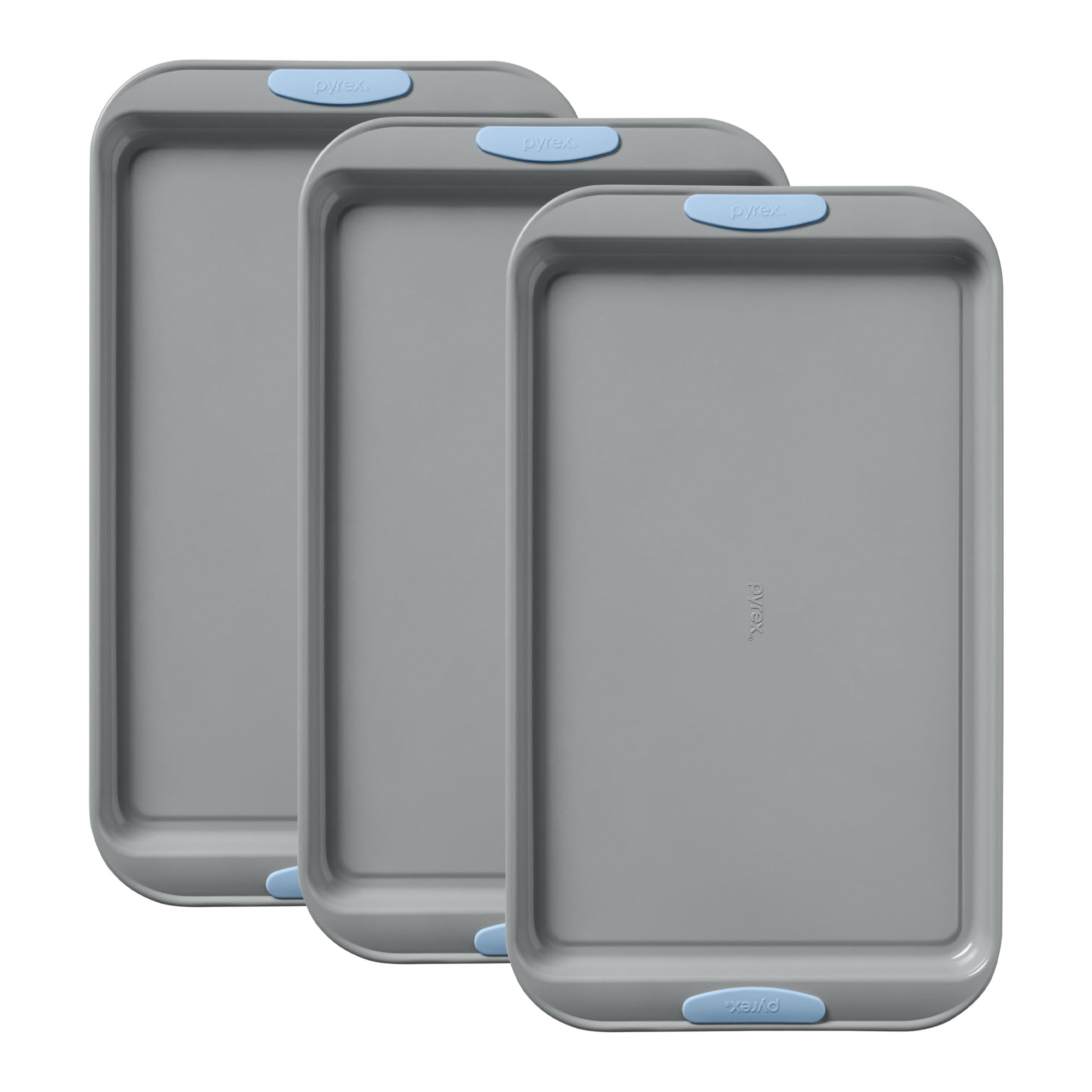 3-Piece Cookie & Muffin Bakeware Set with Silicone Handles