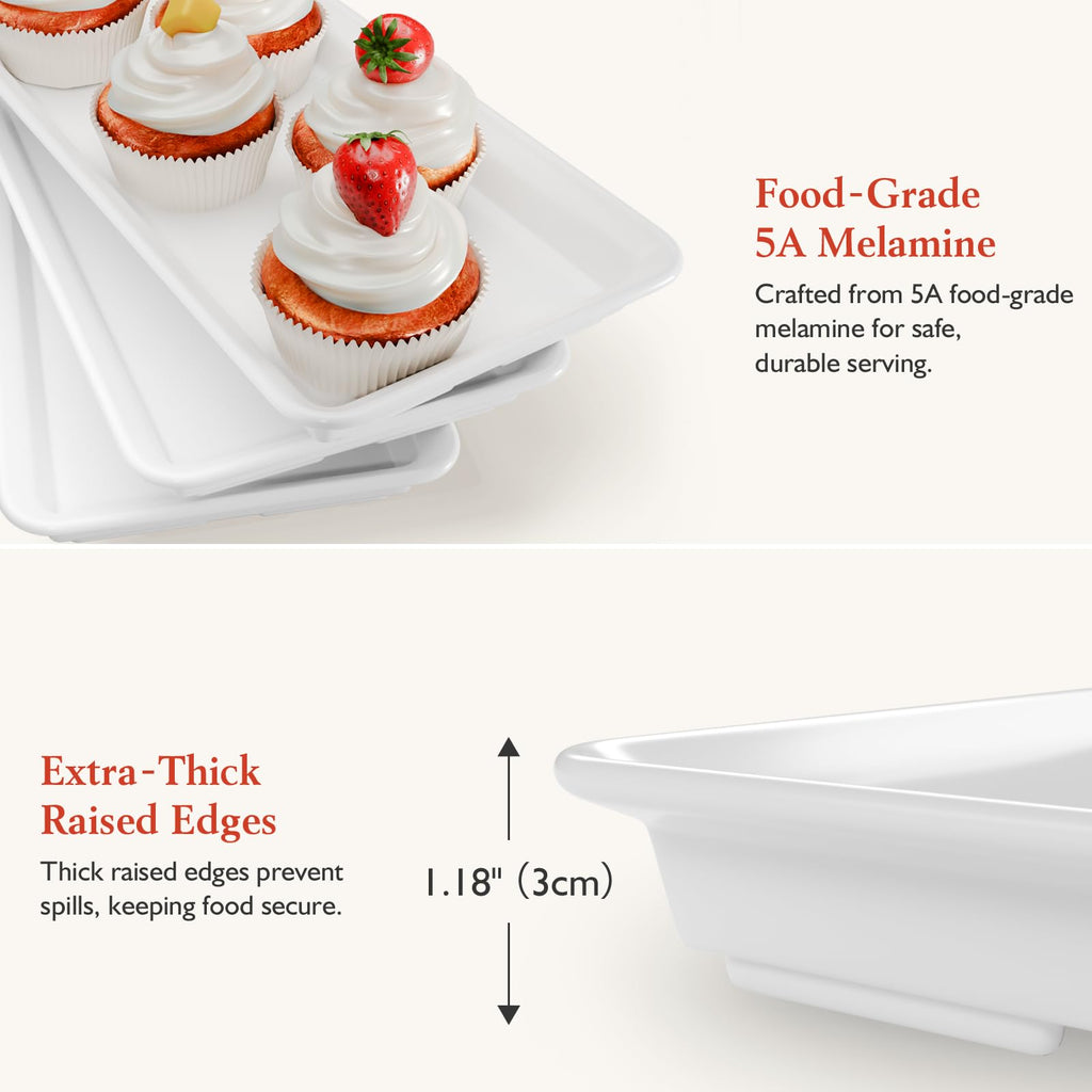 Bumusty 3-Tier Melamine Serving Tray Set