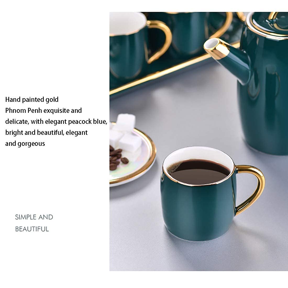 8-Set Porcelain Coffee Cup & Saucer Set