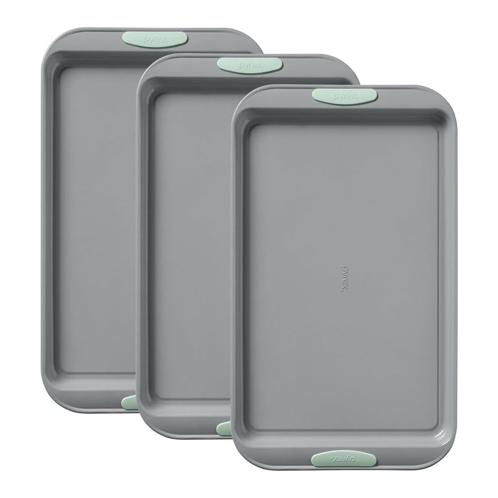 3-Piece Cookie & Muffin Bakeware Set with Silicone Handles
