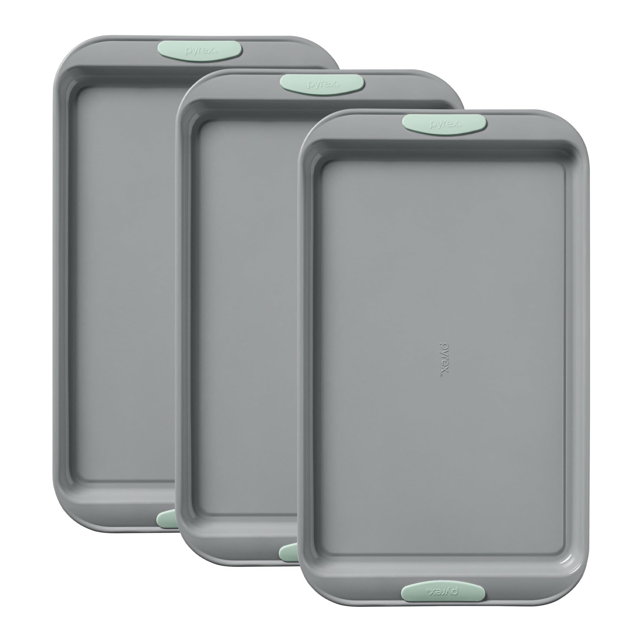 3-Piece Cookie & Muffin Bakeware Set with Silicone Handles