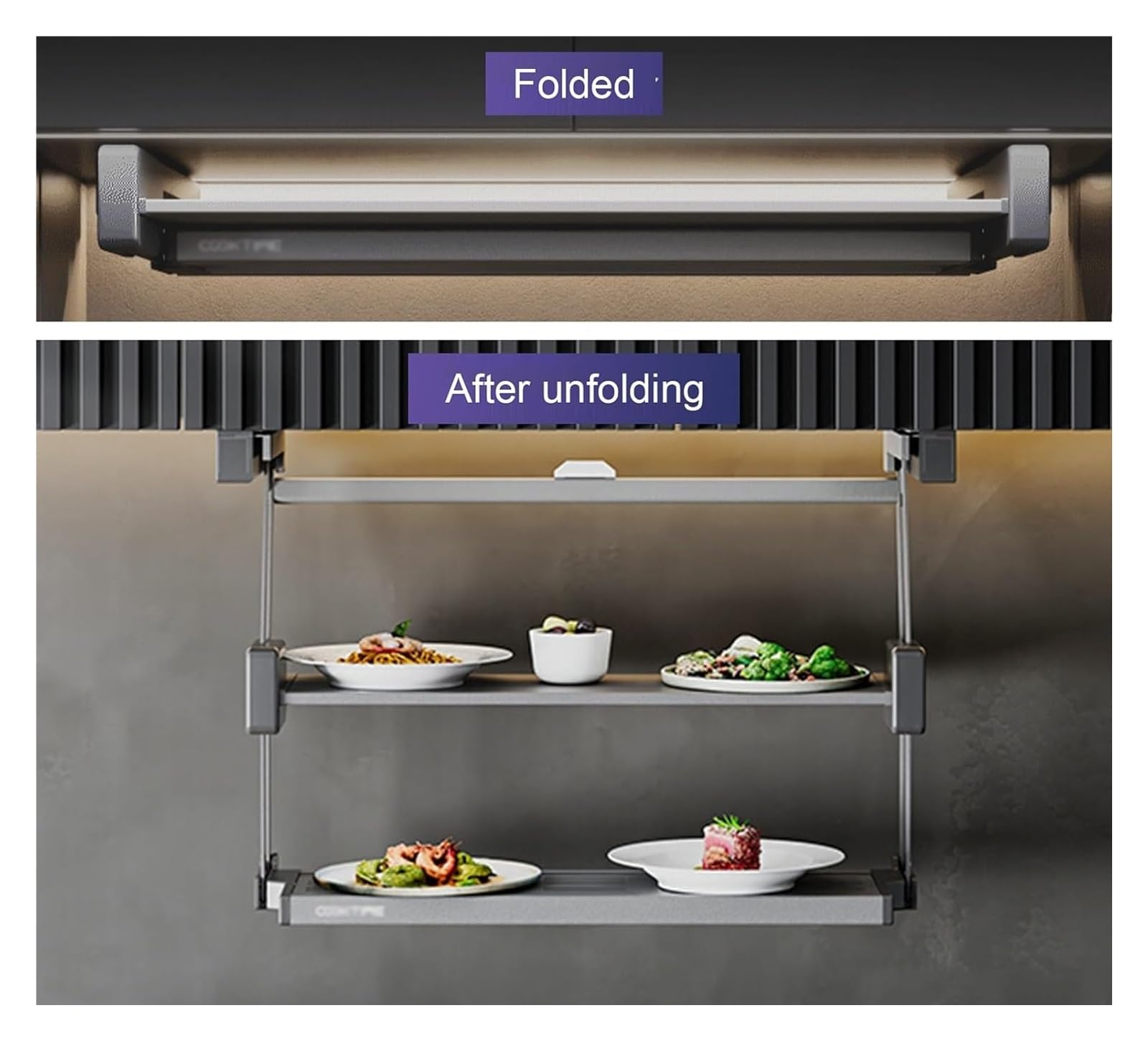 2-Tier Pull-Down Kitchen Cabinet Organizer