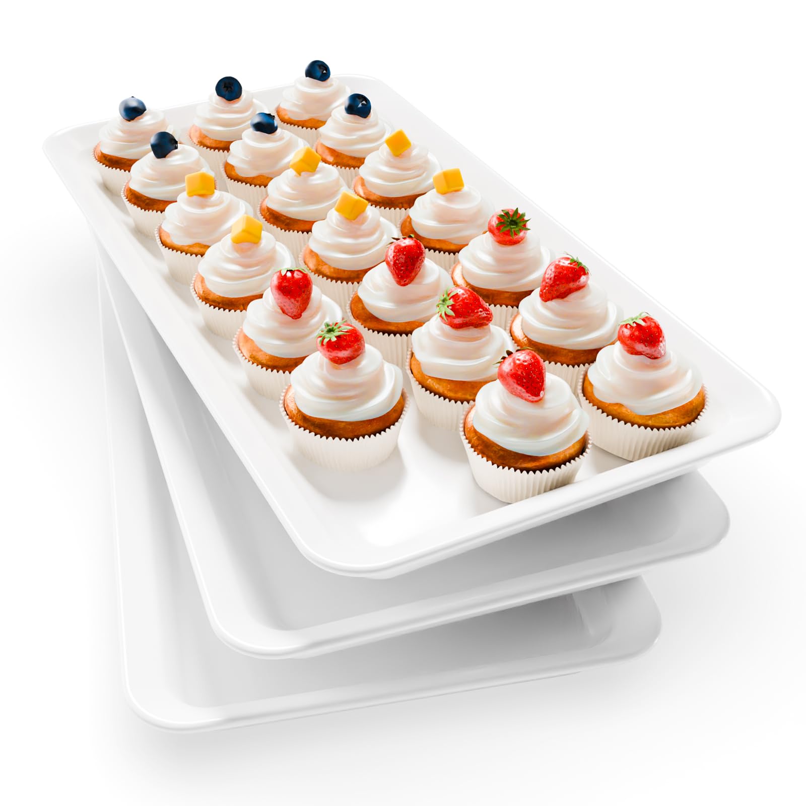 Bumusty 3-Tier Melamine Serving Tray Set