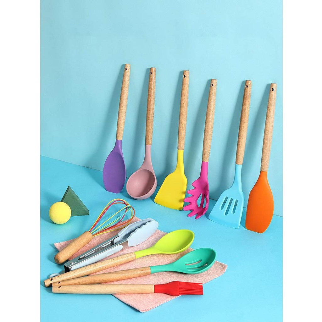 15-Piece Silicone Kitchen Utensil Set with Holder