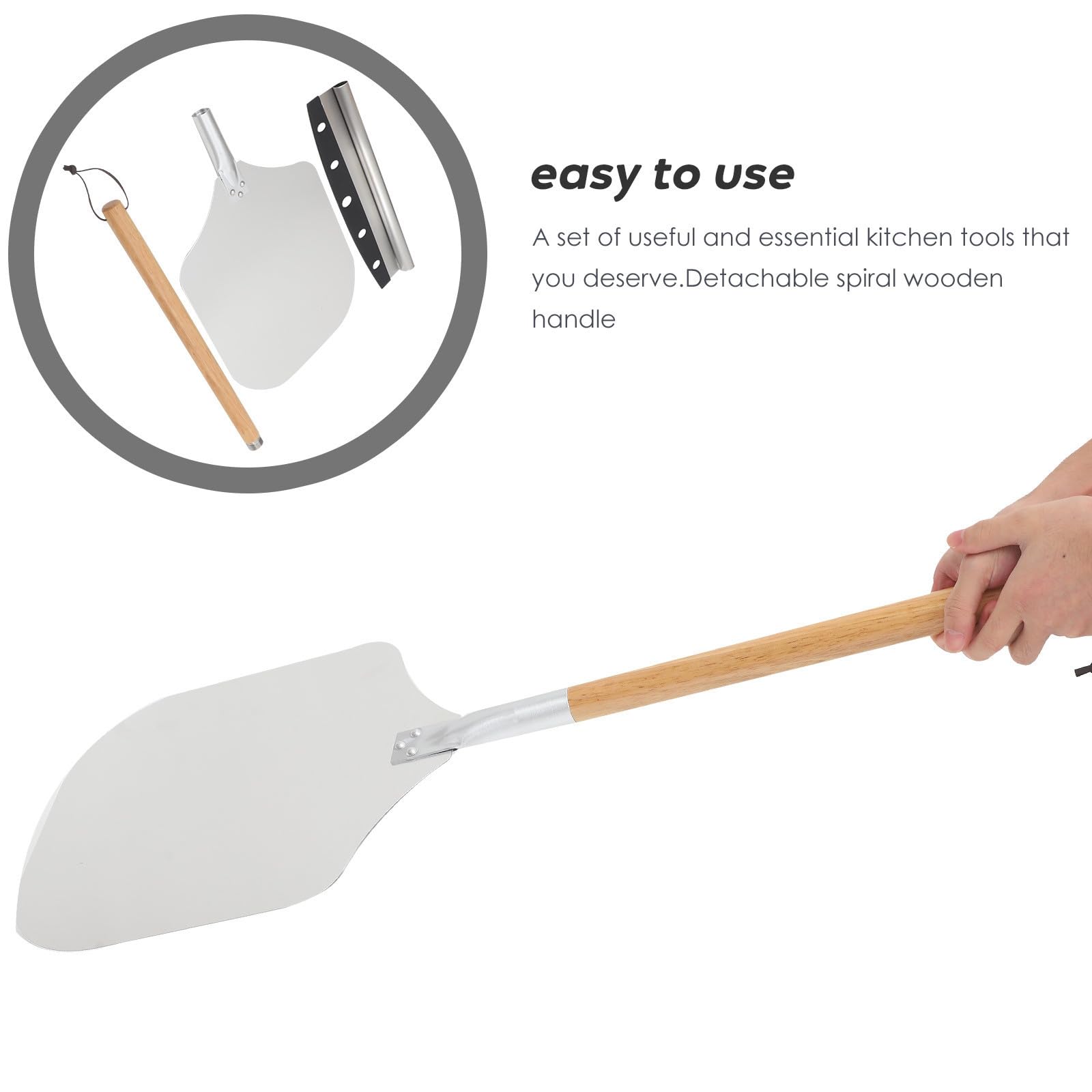 2-Piece Pizza Peel & Cake Cutter Set
