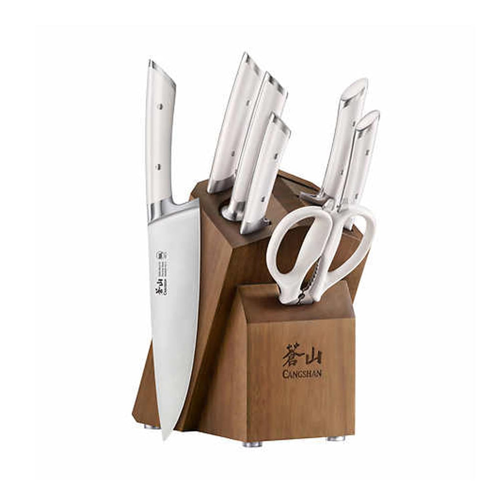 8-Piece German Steel Knife Block Set with Acacia Block