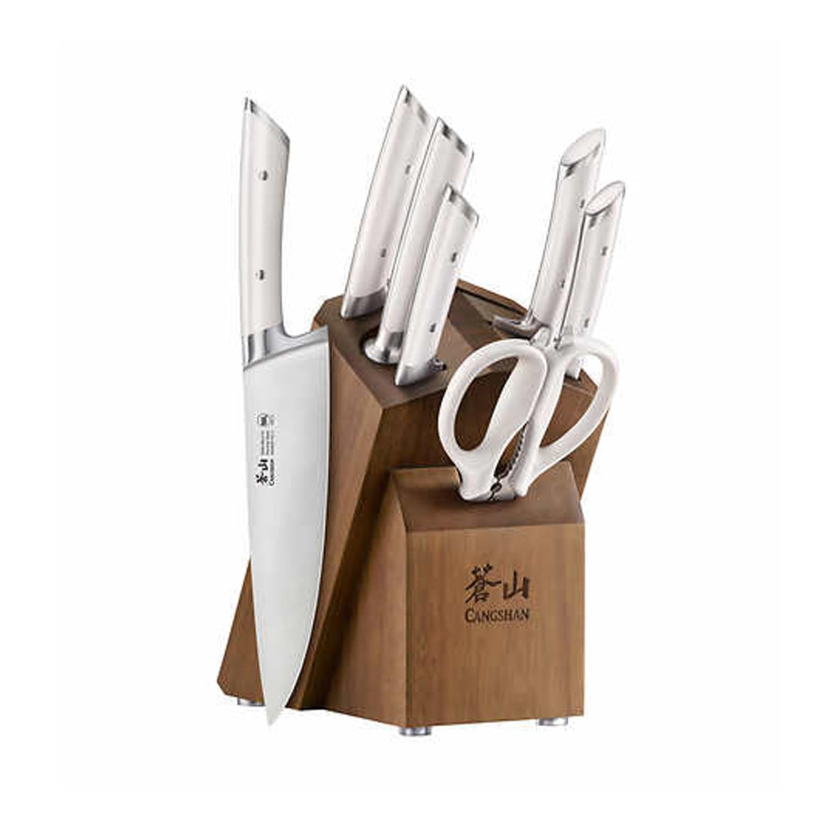 8-Piece German Steel Knife Block Set with Acacia Block