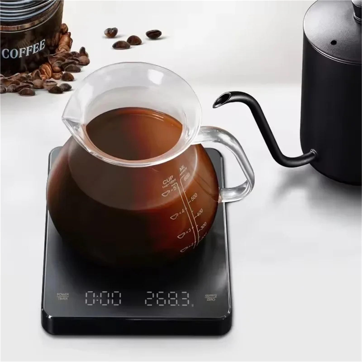 Rechargeable Digital Coffee Scale with Timer (3kg/0.1g)