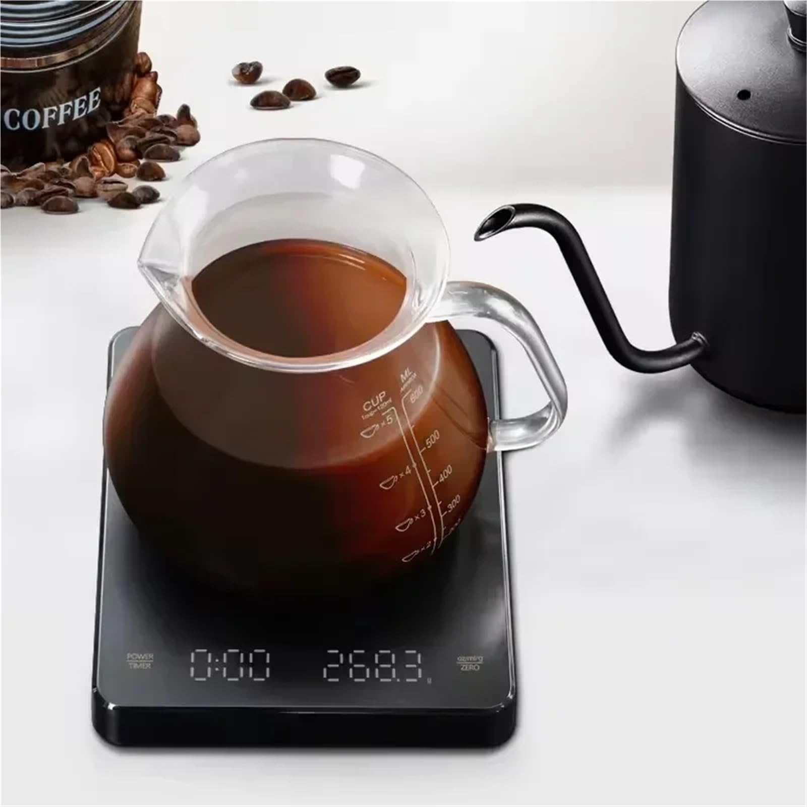 Rechargeable Digital Coffee Scale with Timer (3kg/0.1g)
