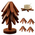 5-Piece Foldable Bamboo Trivet Set
