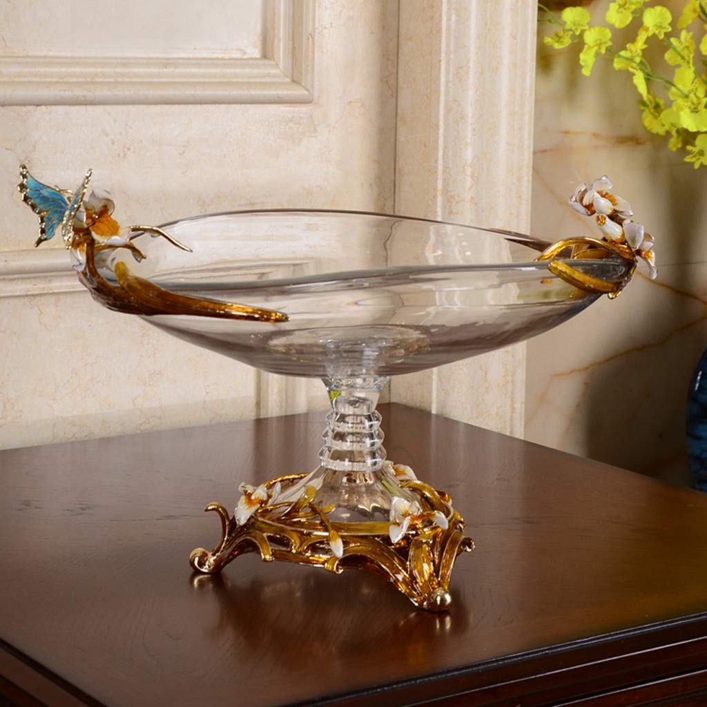 Crystal Glass Serving Tray with Lid