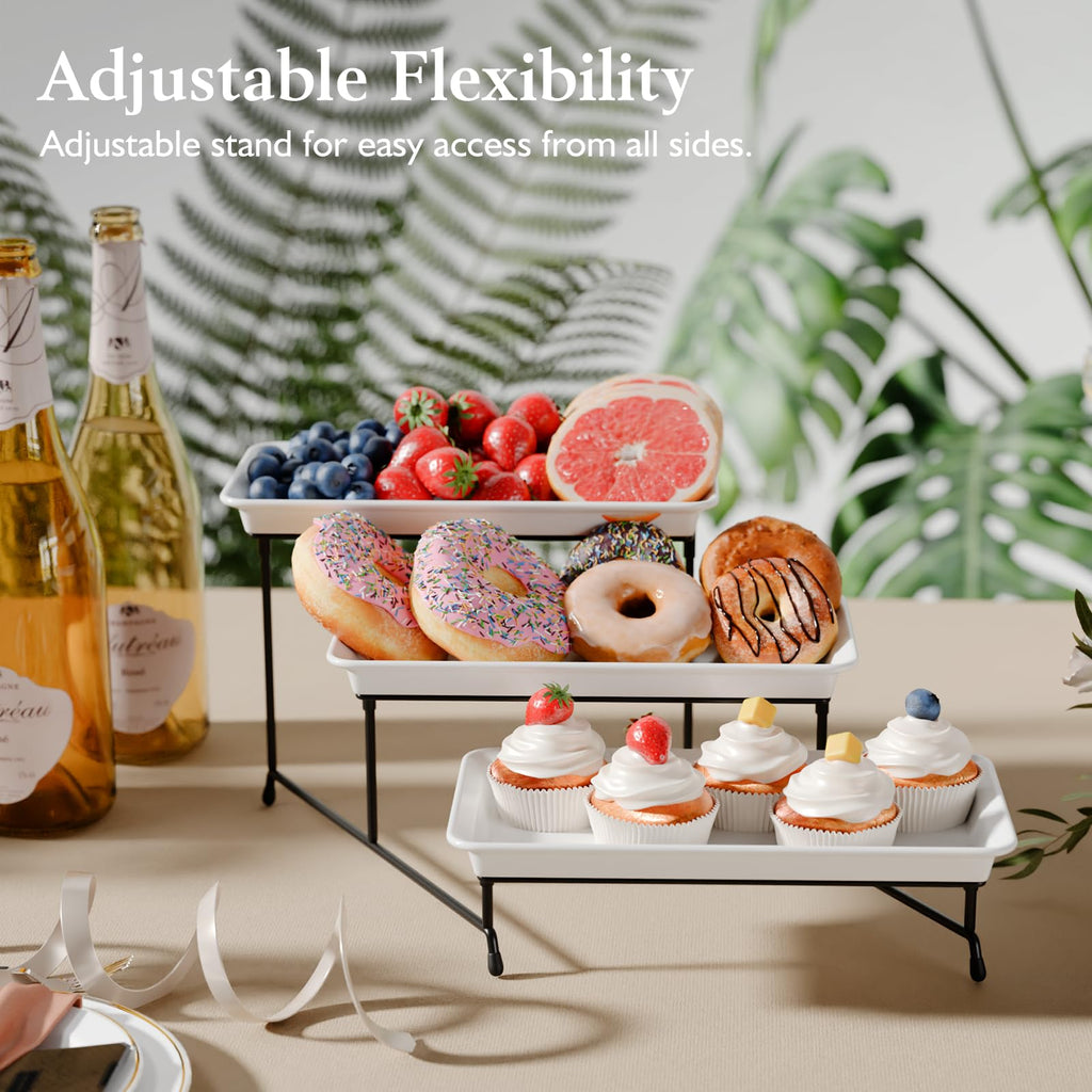 Bumusty 3-Tier Melamine Serving Tray Set