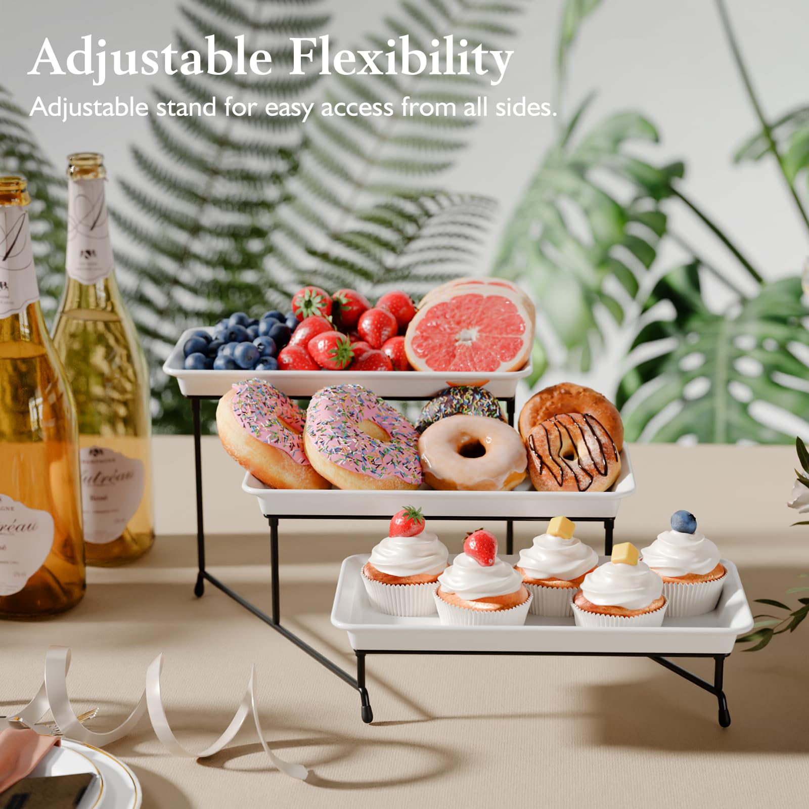 Bumusty 3-Tier Melamine Serving Tray Set