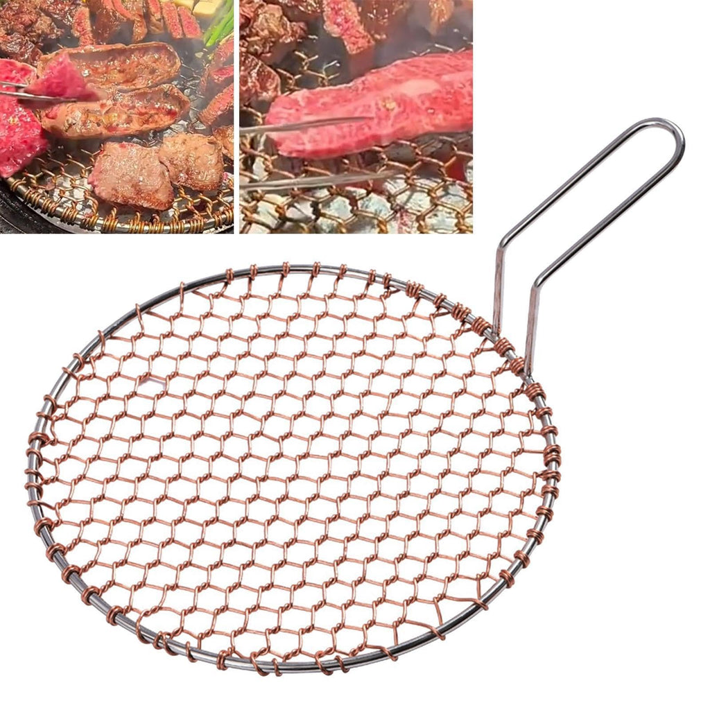 Copper BBQ Grill Mesh with Handle (29.5cm)