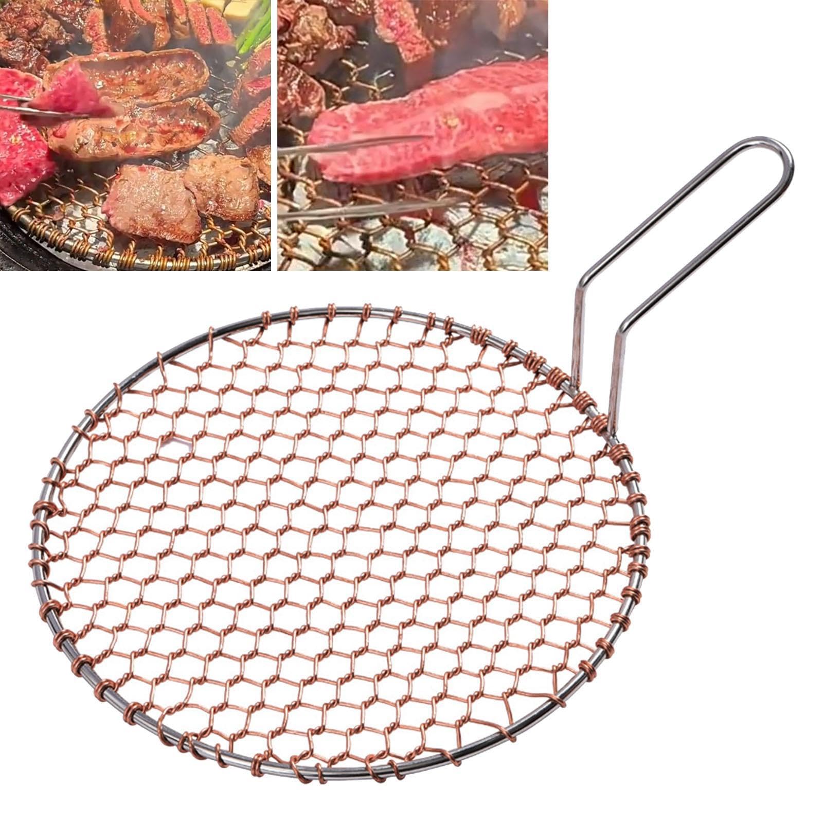 Copper BBQ Grill Mesh with Handle (29.5cm)