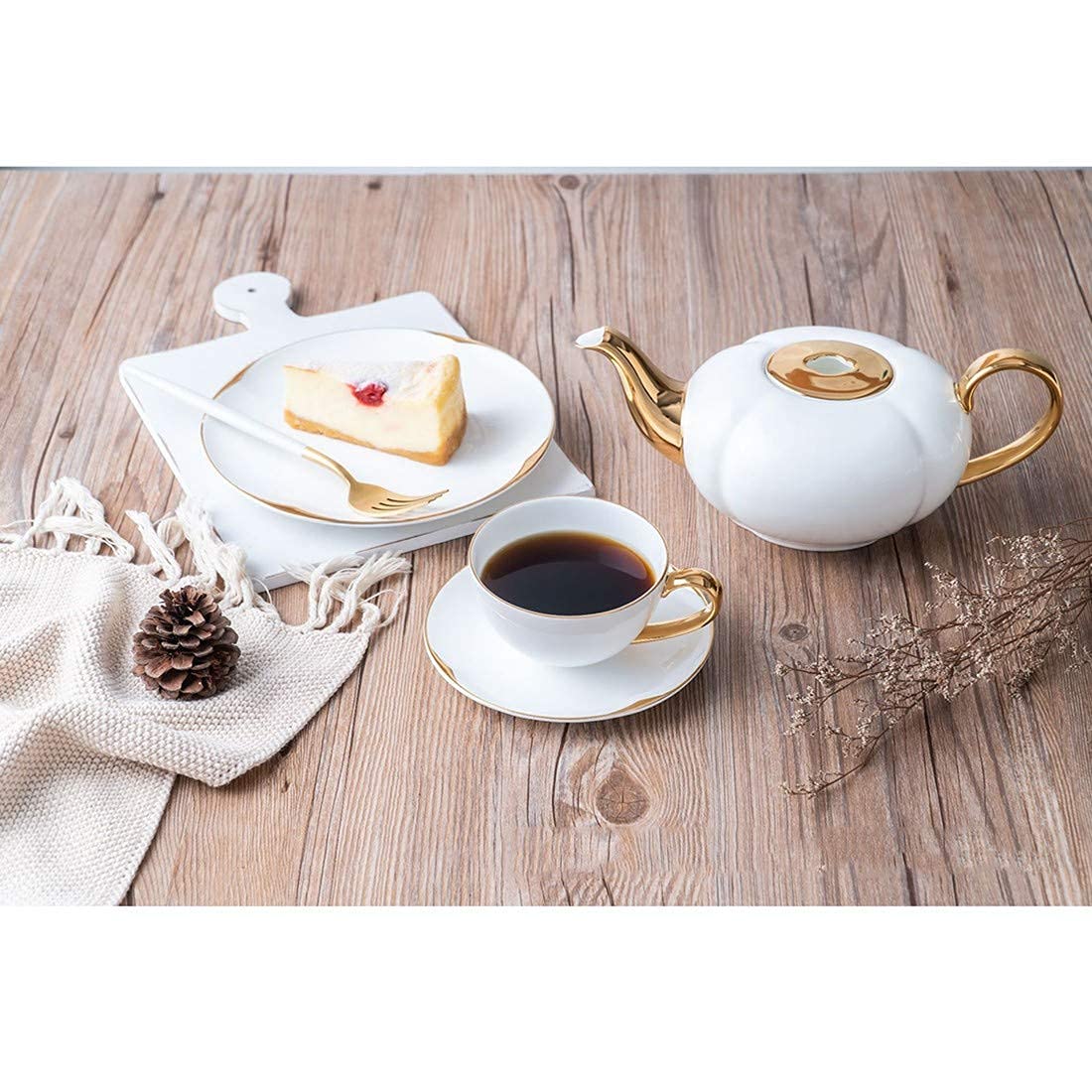 9-Piece Porcelain Coffee Cup & Saucer Set