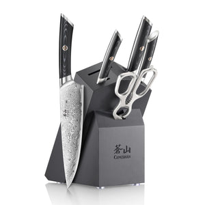 6-Piece Damascus Steel Knife Block Set