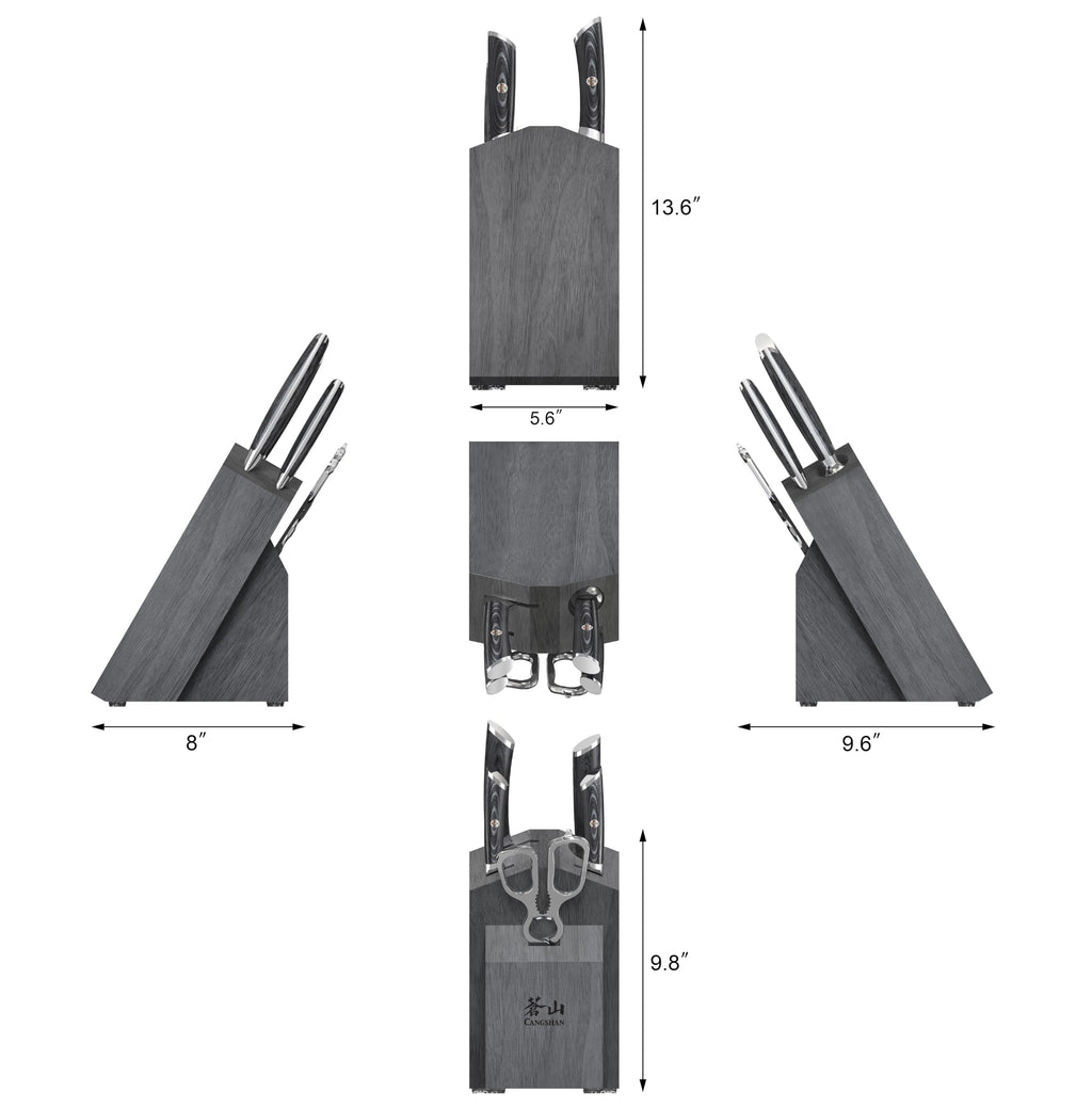 6-Piece Damascus Steel Knife Block Set