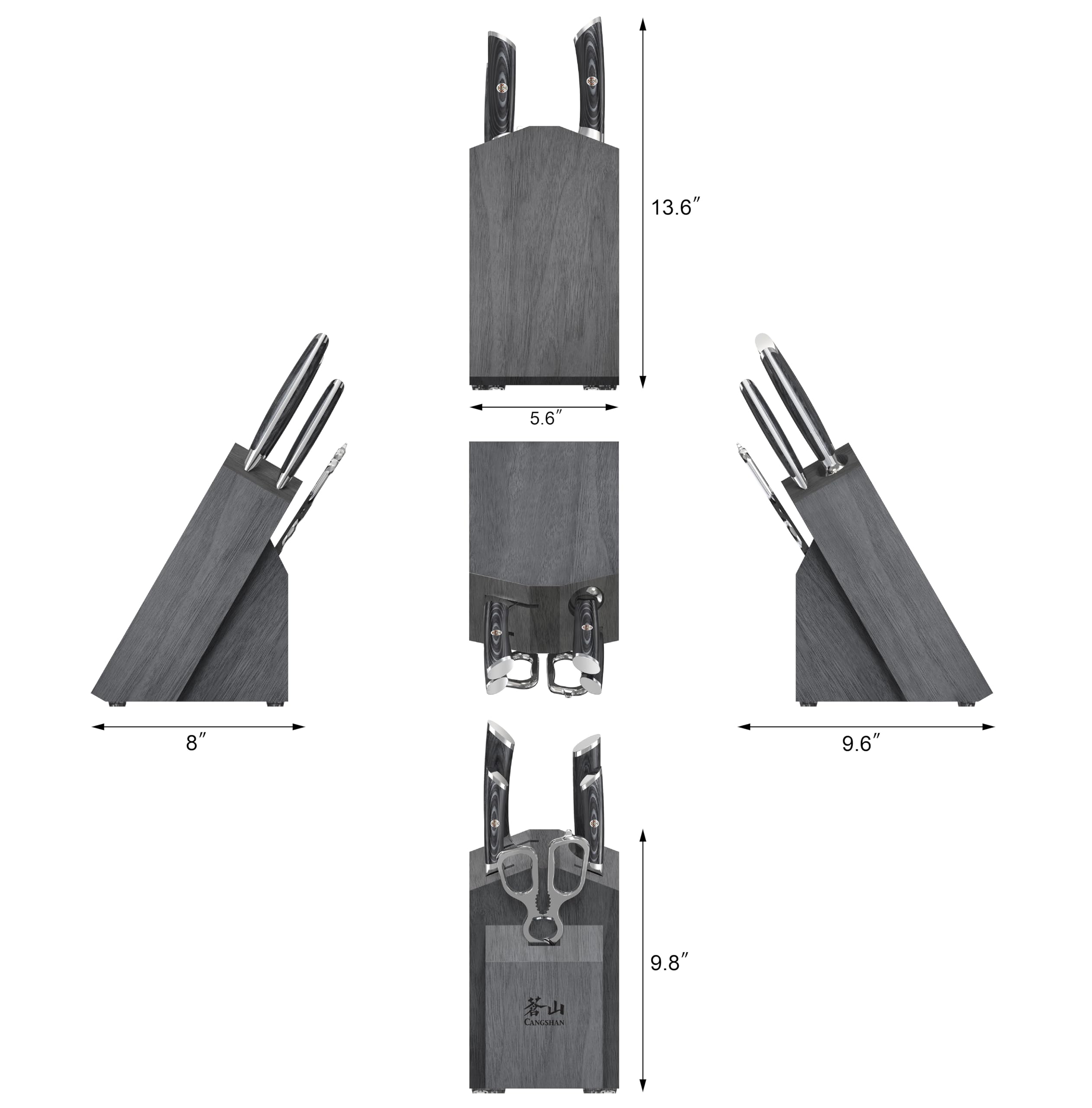 6-Piece Damascus Steel Knife Block Set