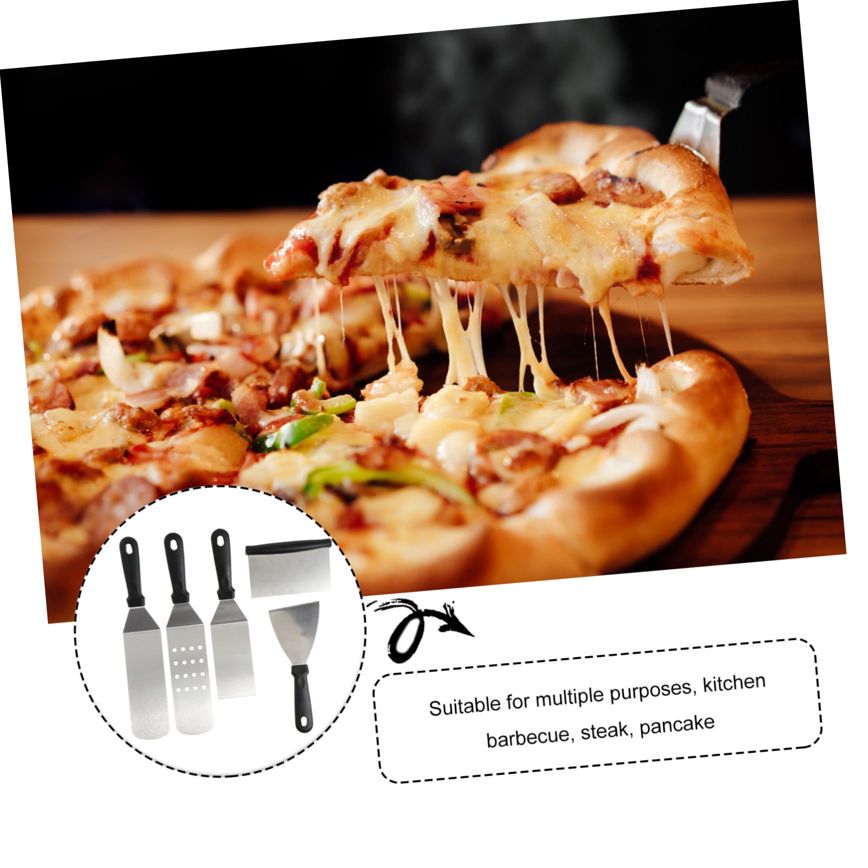 5-Piece Stainless Steel Pizza Peel Set