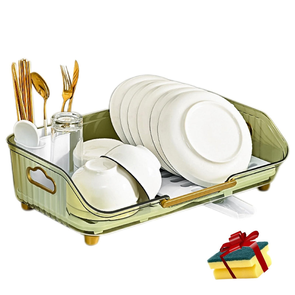 17-Inch Plastic Dish Drying Rack with Drainboard
