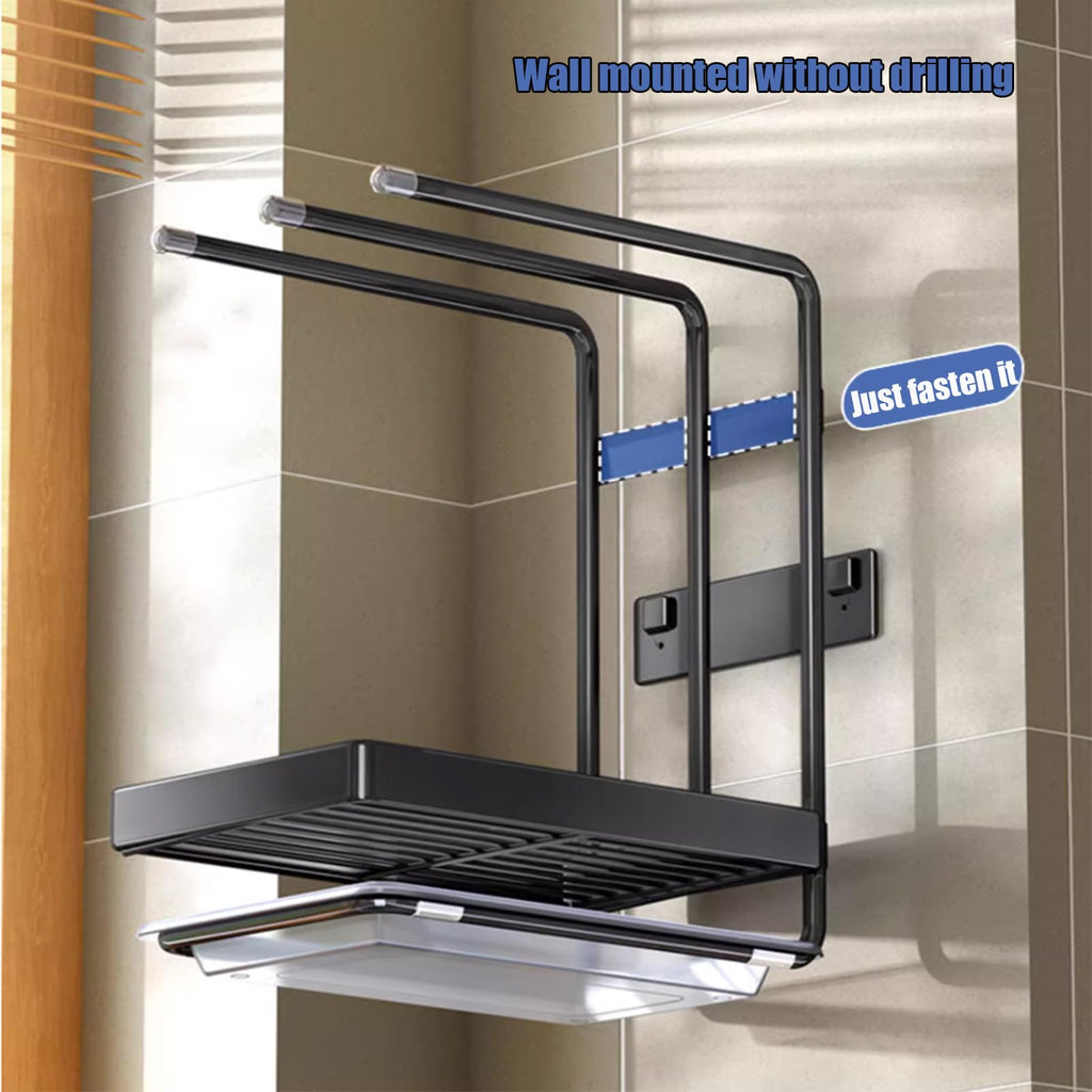 Wall-Mounted Kitchen Sponge & Dish Rack Organizer