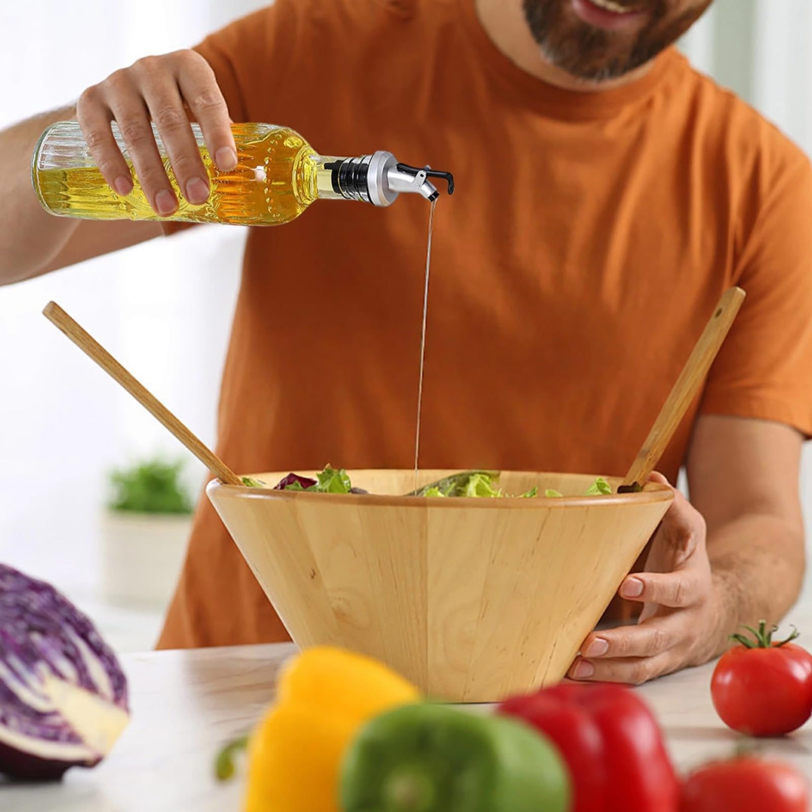 4-Piece Glass Olive Oil Dispenser Set (500ml)