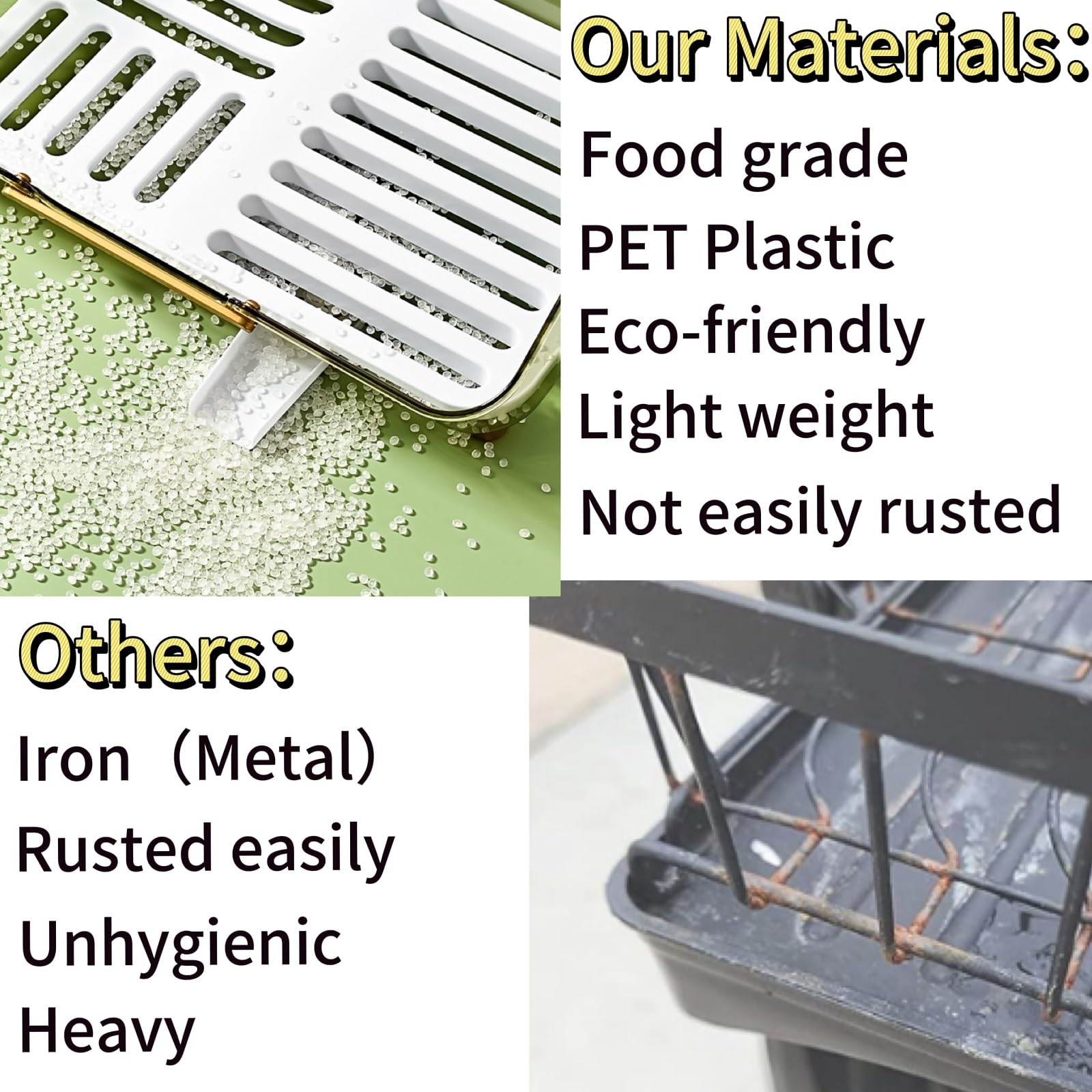 17-Inch Plastic Dish Drying Rack with Drainboard