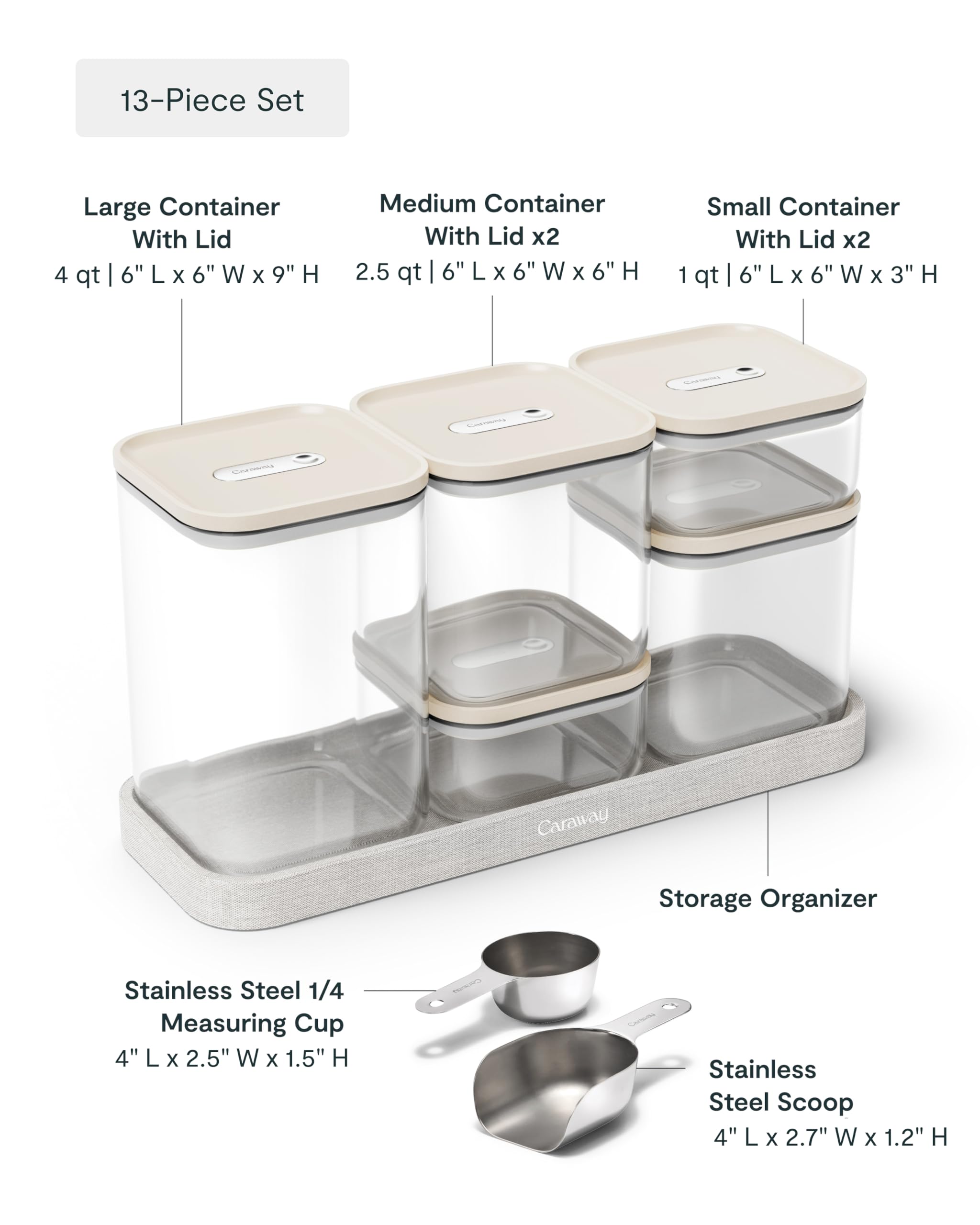 Caraway Glass Airtight Food Storage Containers with Lids