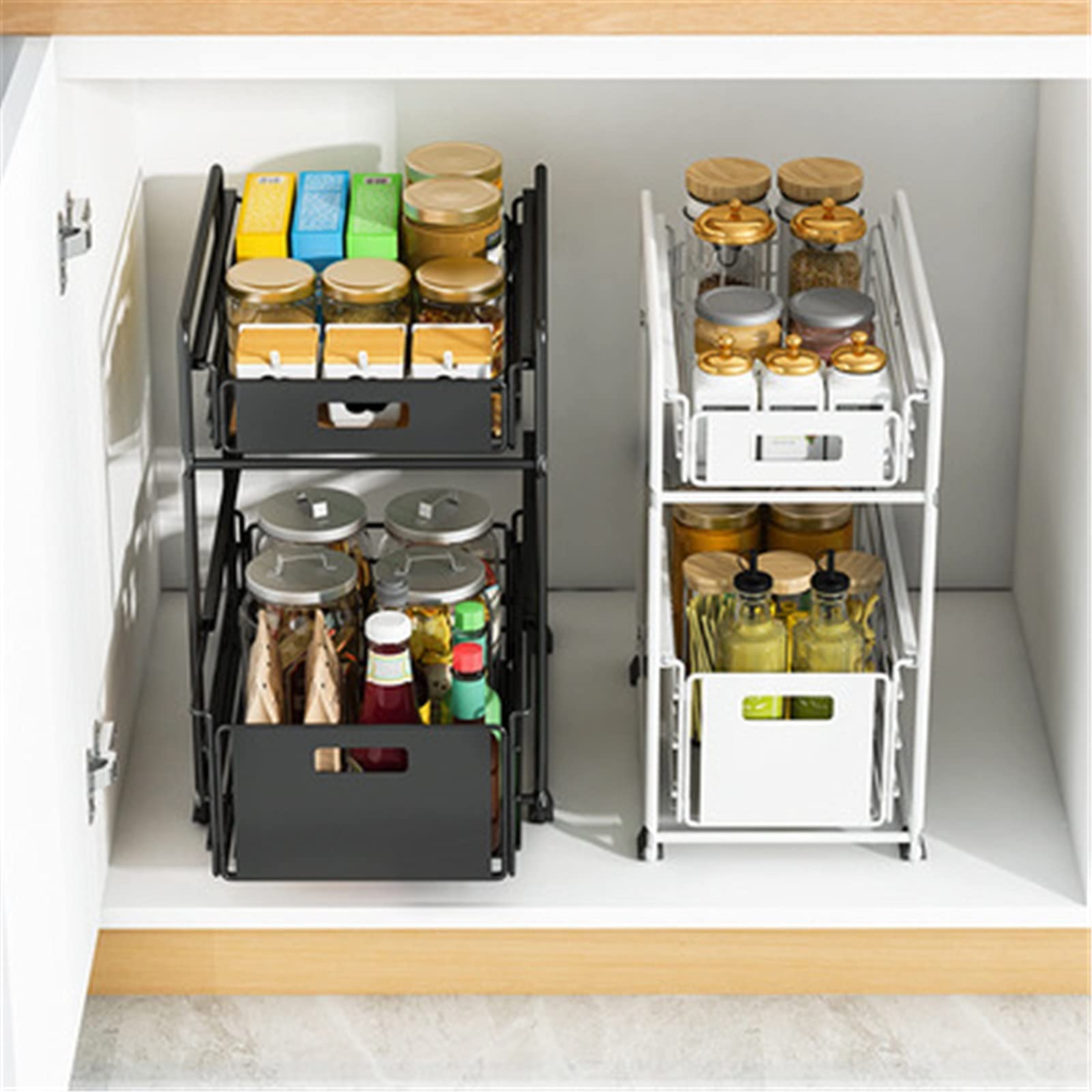 Stackable 2-Tier Under Sink Storage Organizer